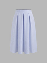 Mid Rise Stripe Pleated Maxi Skirt Curve & Plus