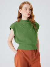 Solid High Neck Knit Vest