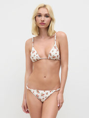 V-neck Floral Triangle Bikini Set