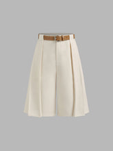 Belted Mid Rise Bermuda Shorts