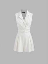 Collar Bowknot Criss Cross Romper
