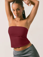 CIDERCONTOUR Double Layered Strapless Solid Tube Top