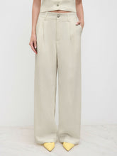 Tweed Mid Rise Wide Leg Trousers