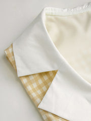 Collar Gingham Ruffle Maxi Dress
