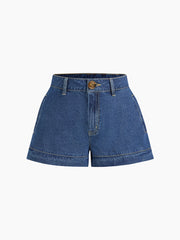 Denim Mid Rise Micro Shorts