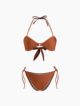 Sweetheart O-Ring Bowknot Halter Tie Side Bikini Set