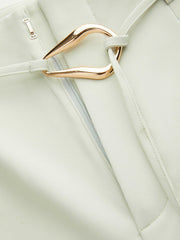 Belted Mid Rise Cropped Trouser