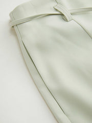 Belted Mid Rise Cropped Trouser