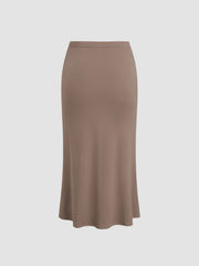 Low Rise Ruffle Midi Skirt