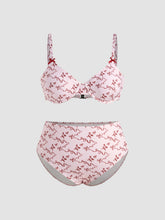 V-neck Bowknot Underwire Full Coverage Bikini Set Curve & Plus