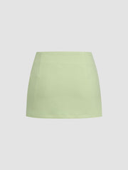Square Neck Waistcoat & Mid Rise Mini Skirt