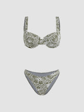 Square Neck Floral Underwire Cheeky Bikini Set