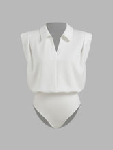V-neck Ruched Oversized Shirt Bodysuit