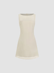 See-through Mini Dress & Solid Cami Mini Dress