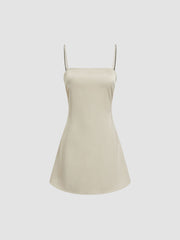 See-through Mini Dress & Solid Cami Mini Dress