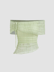 Lace Off-shoulder Asymmetrical Hem Top