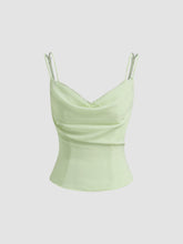 Chiffon Cowl Neck Lettuce Trim Cami Top
