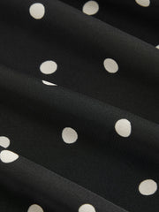 Woven Sweetheart Polka Dot Lace Trim Maxi Dress