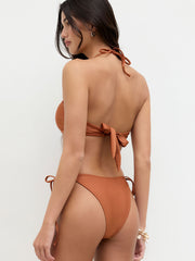 Sweetheart O-Ring Bowknot Halter Tie Side Bikini Set