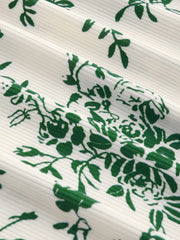 Square Neck Toile de Jouy Ruched Mini Dress