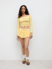CDR Low Rise Ruffle Hem Micro Mini Skort