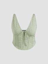 V-neck Floral Corset Crop Tank Top Curve & Plus