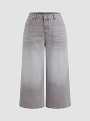 Cider Denim Mid Rise Wide Leg Jeans Curve & Plus