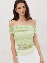 Lace Off-shoulder Asymmetrical Hem Top