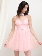 Tulle Bowknot Cami Mini Dress