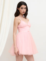 Tulle Bowknot Cami Mini Dress