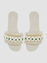 FLORAL FAUX LEATHER SLIPPERS