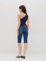 Asymmetrical Neck Ruched Tank Top