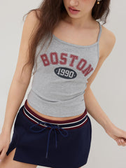 Boston 1990 Cotton-blend Scoop Neckline Graphic Tank Top