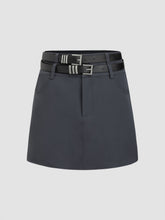 Double Belted Mini Skirt