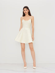 Cowl Neck Floral Lace Up Knotted Mini Dress