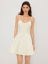 Cowl Neck Floral Lace Up Knotted Mini Dress