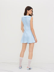 Satin Round Neckline Twist Mini Dress