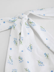 Cotton Sweetheart Neckline Floral Ruffle Midi Dress