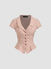 Cotton-blend Collar Check Button Shirt