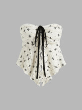 Two Way Bowknot Texture Knotted Split Bandeau Top