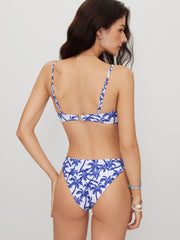 Sweetheart Coconut Tree Ruched Underwire Cheeky Bikini Set