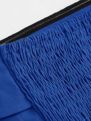 Solid Shirred Tube Top & High Waist Pants Set
