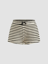 Cotton-blend Mid Rise Stripe Bowknot Micro Shorts