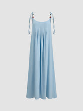Ruched Beaded Knotted Backless Cami Maxi Dress