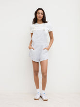 Linen-blend Square Neck Stripe Romper