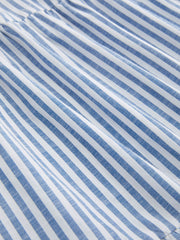 Cotton-blend Mid Rise Elastic Waist Stripe Ruffle Tiered Maxi Skirt