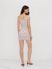 Floral Polka Dot Ruffle Mini Dress