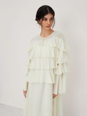 Chiffon Layered Ruffle Knotted Maxi Dress & Slip Dress