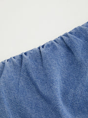 Denim Ruched Maxi Dress