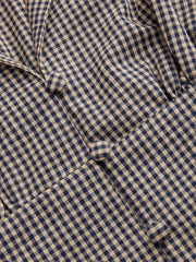 Cotton-blend V-neck Gingham Lettuce Trim Broderie Anglaise Blouse